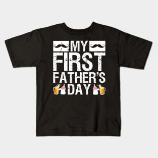 Mens Funny First Father's Day Present Beer Baby Bottle New Daddy Kids T-Shirt